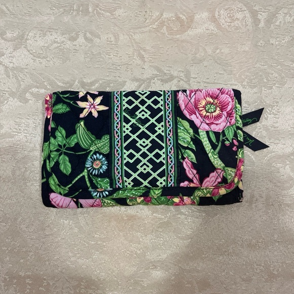 Vera Bradley Handbags - Vera Bradley Black and Pink Floral Clutch